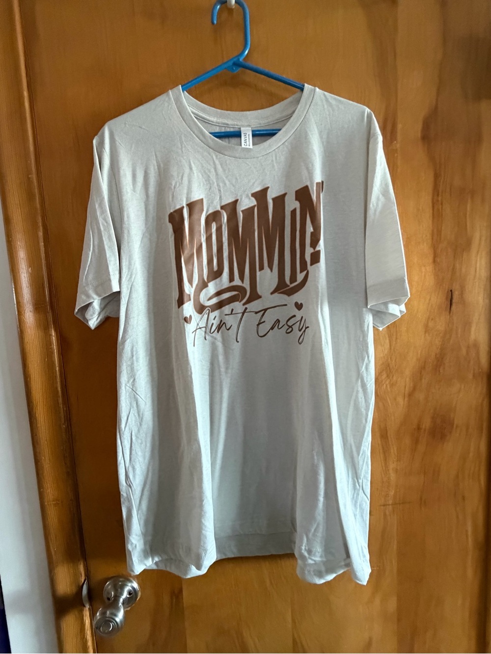 Bella Canvas Cream Graphic Tee with Brown Print